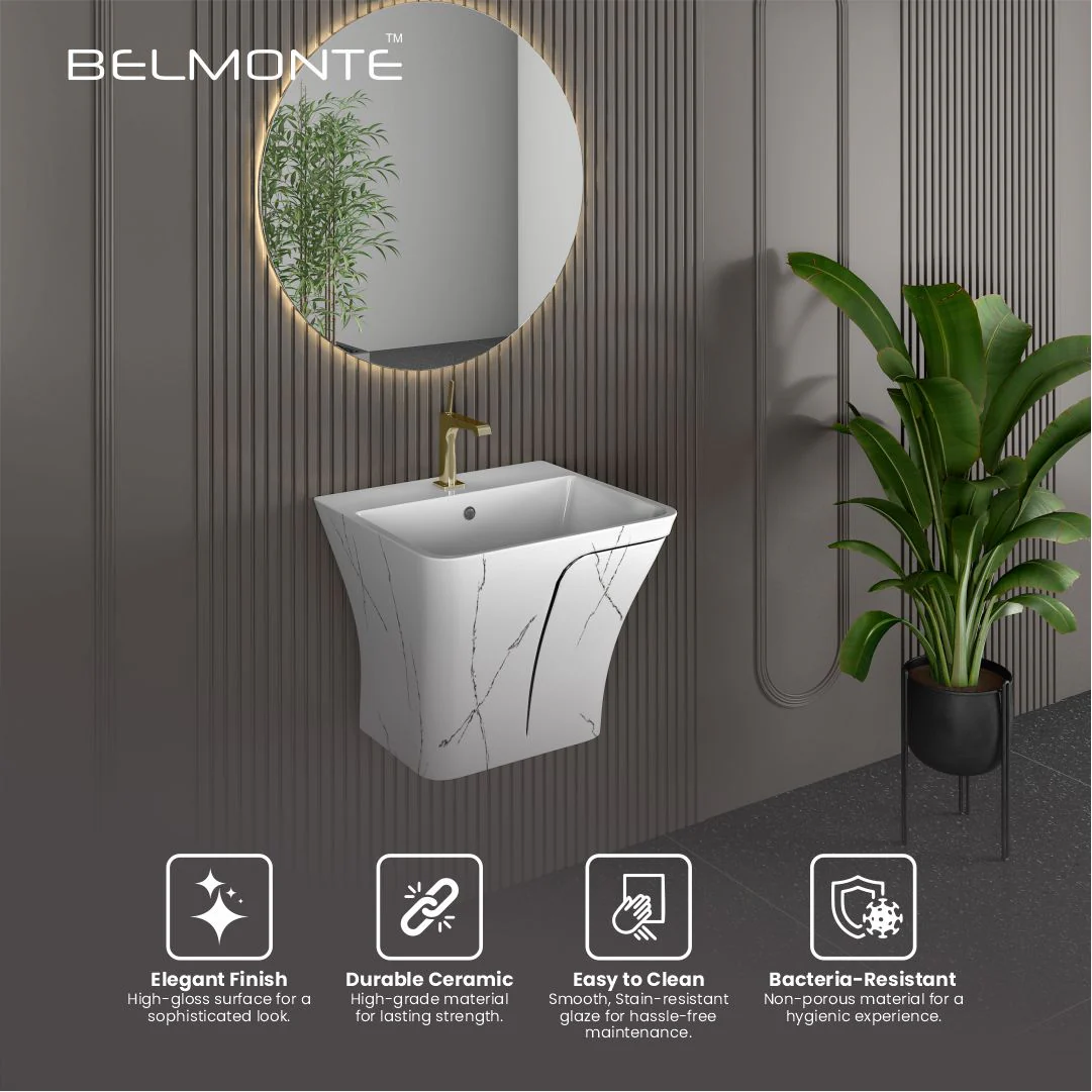 Designer One Piece Half Basin (Cubix 37) - Image 5