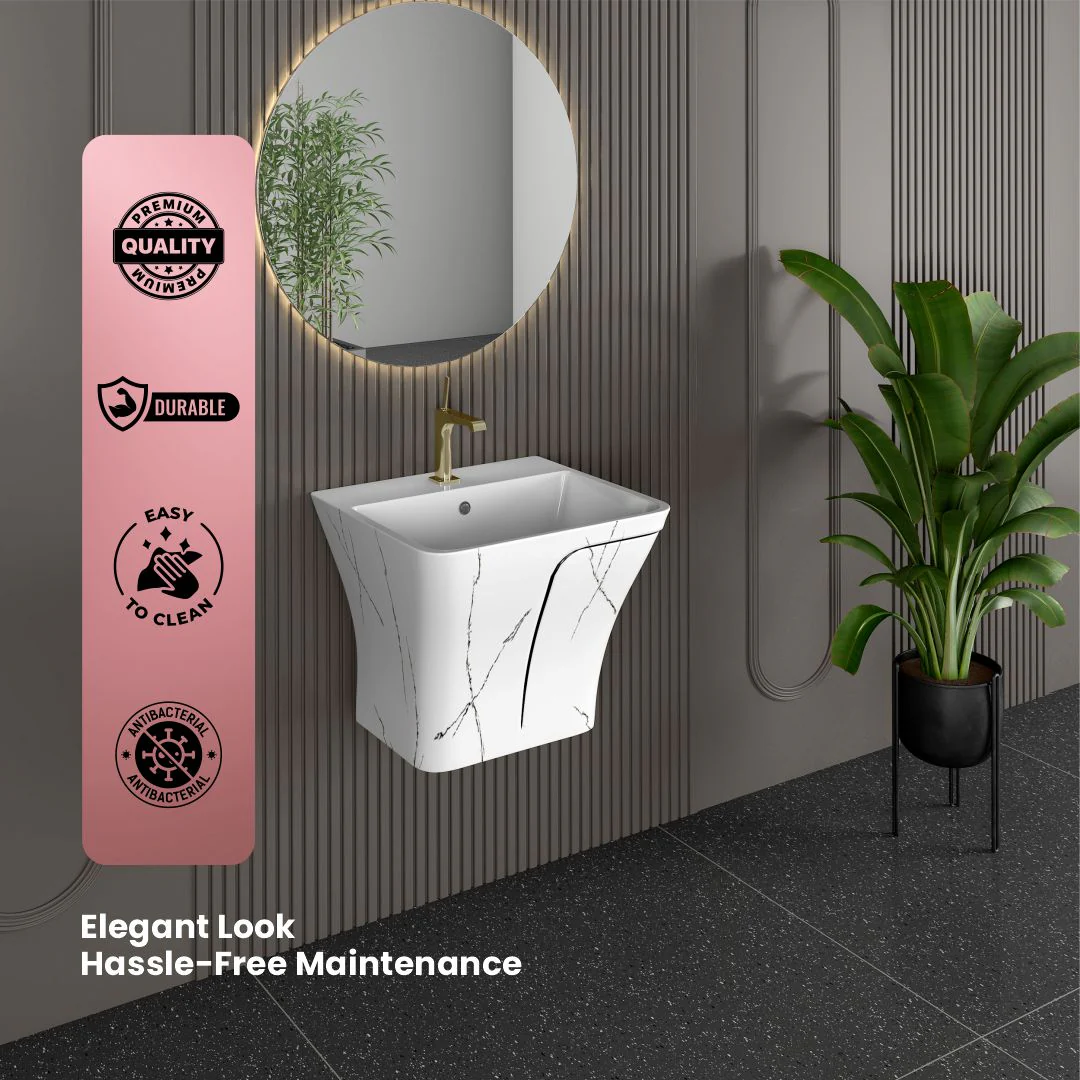 Designer One Piece Half Basin (Cubix 37) - Image 6