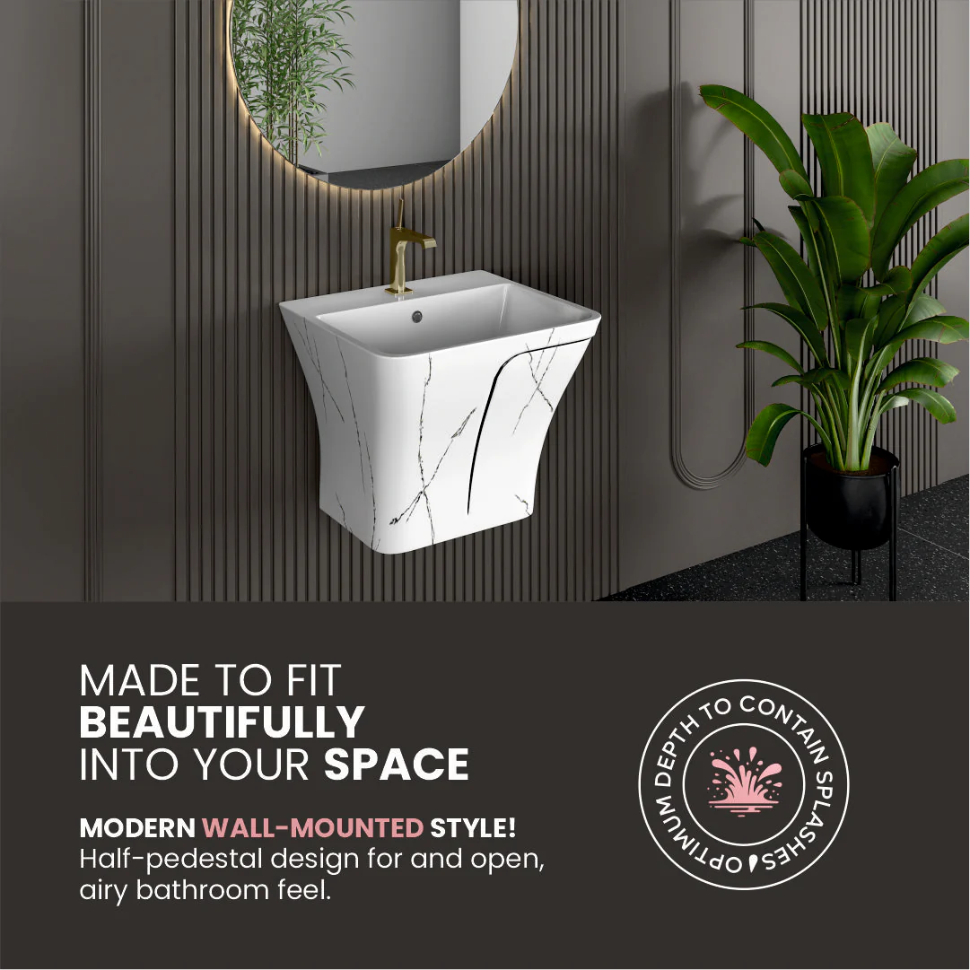 Designer One Piece Half Basin (Cubix 37) - Image 7