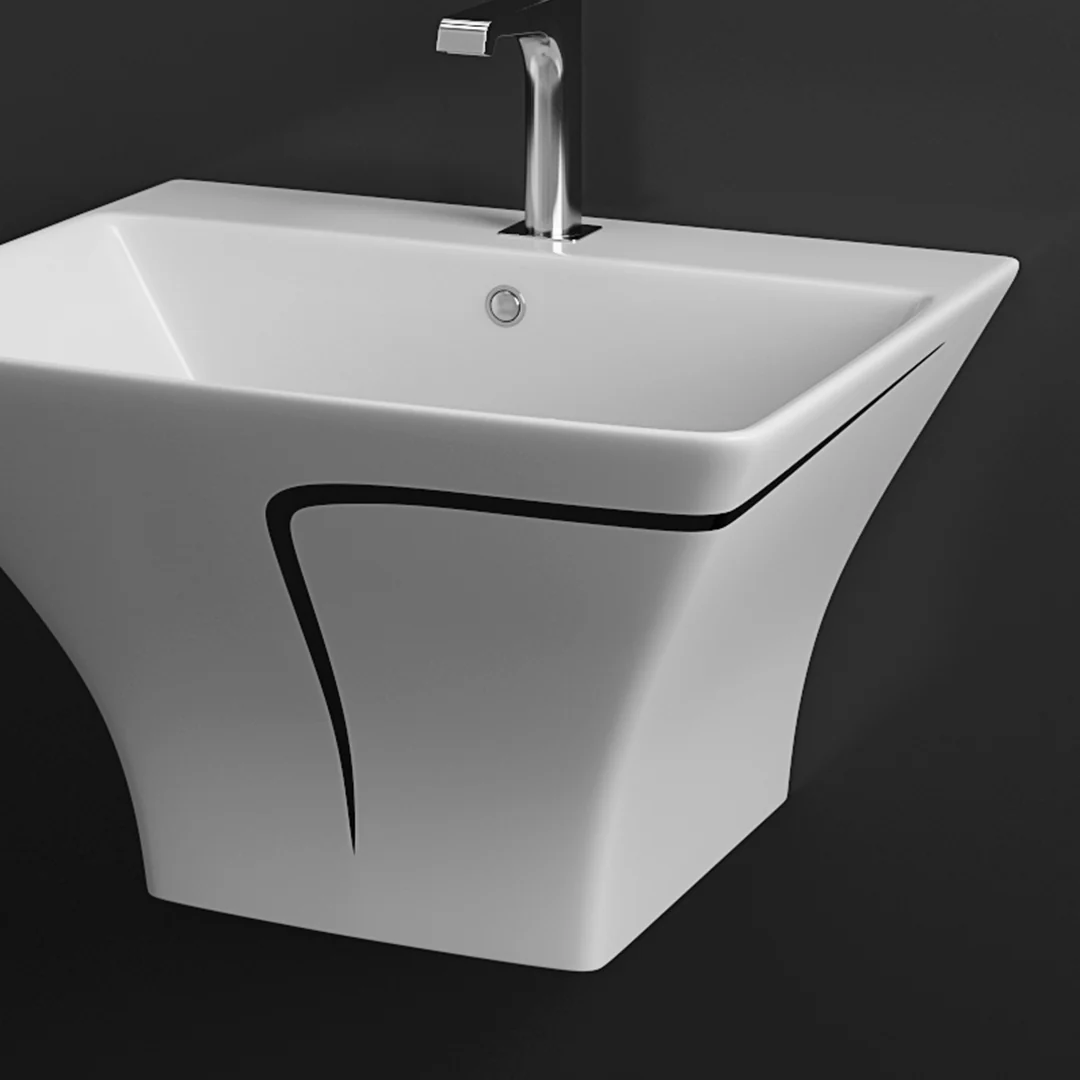 Designer One Piece Half Basin (Cubix 41) - Image 2