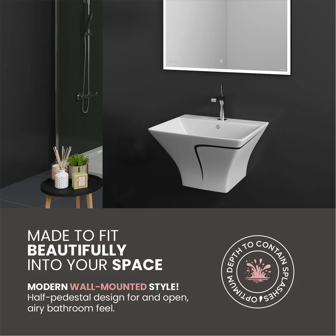 Designer One Piece Half Basin (Cubix 41) - Image 7