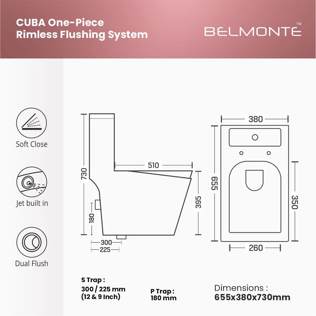 Designer One Piece Water Closet (Cuba OP 19) - Image 4