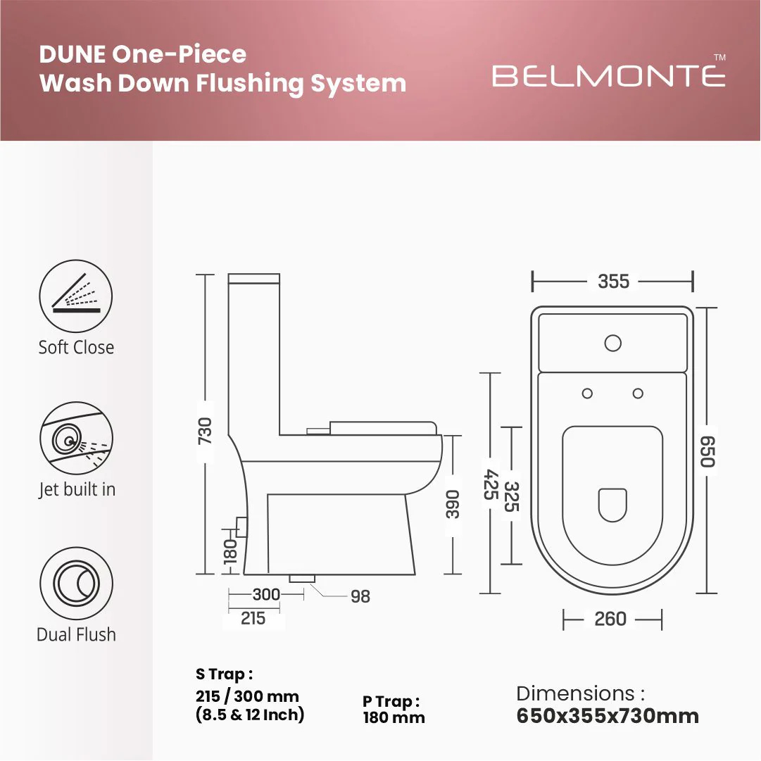 Designer One Piece Water Closet (Cuba OP 50) - Image 4