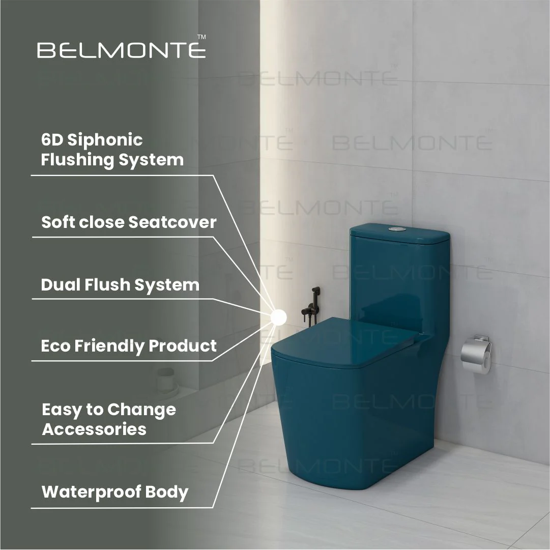 Designer One Piece Water Closet (Opal OP Royal Blue) - Image 3