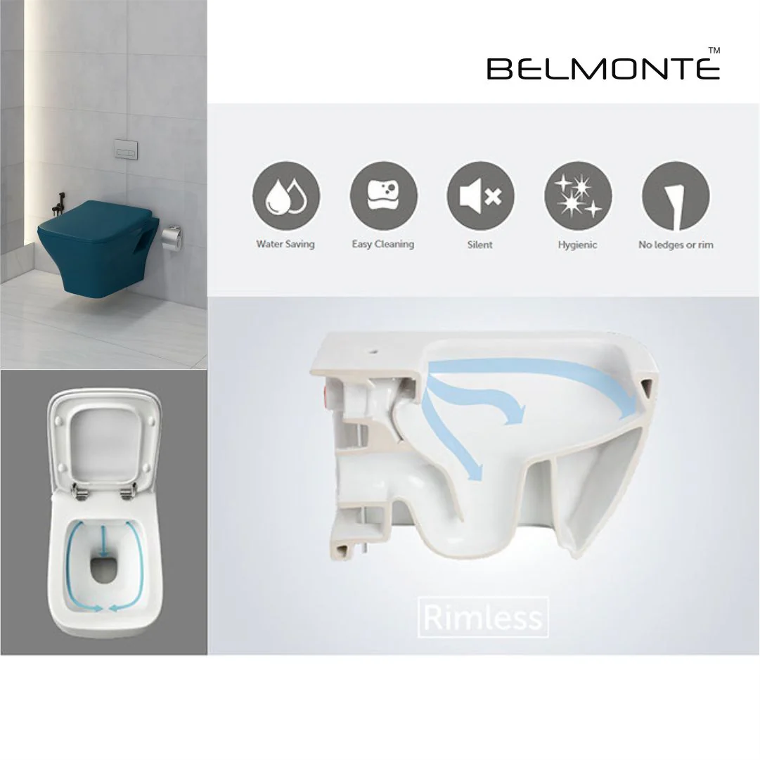 Designer Wall Hung Water Closet (Neon WH Royal Blue) - Image 6