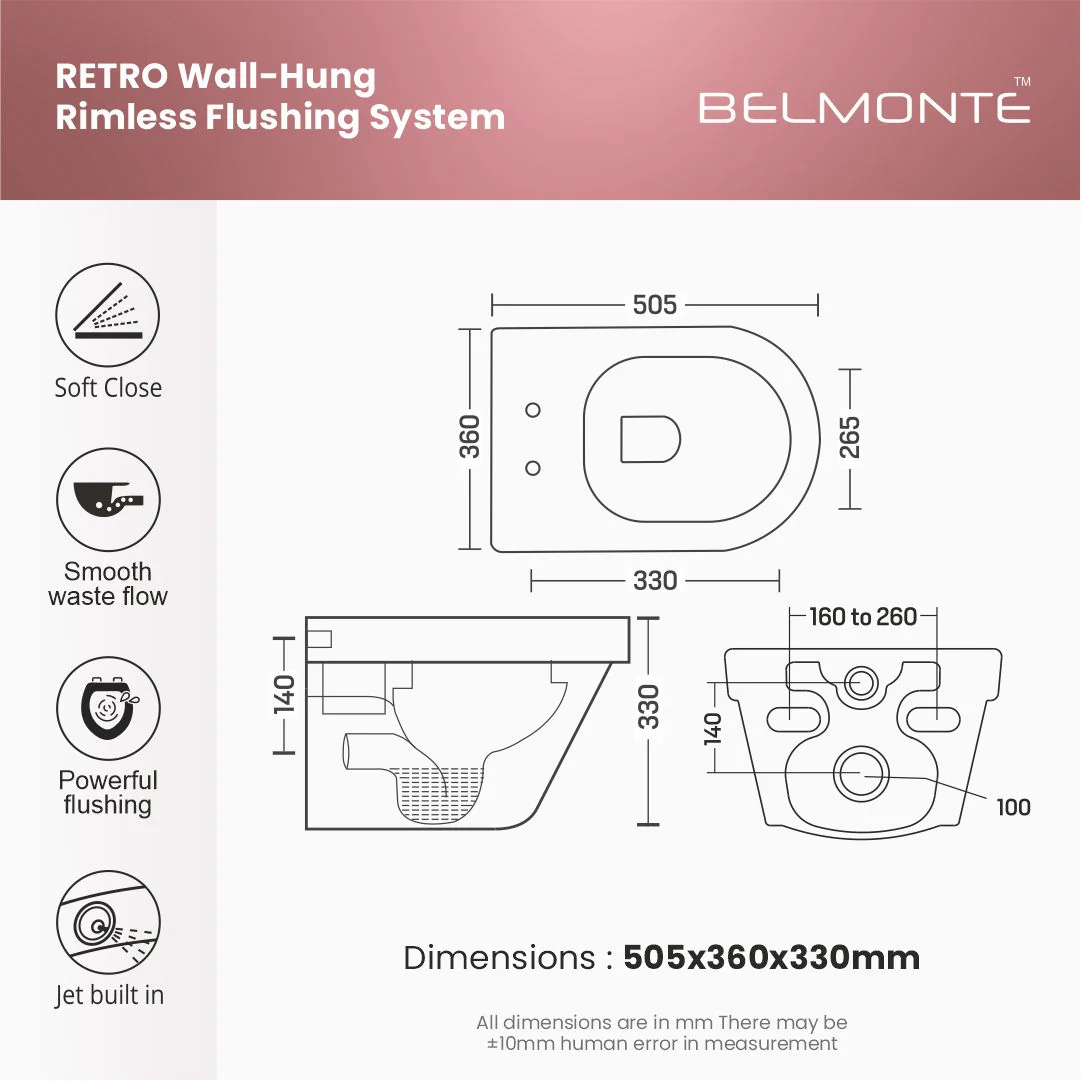 Designer Wall Hung Water Closet (Retro W/H BB08) - Image 4