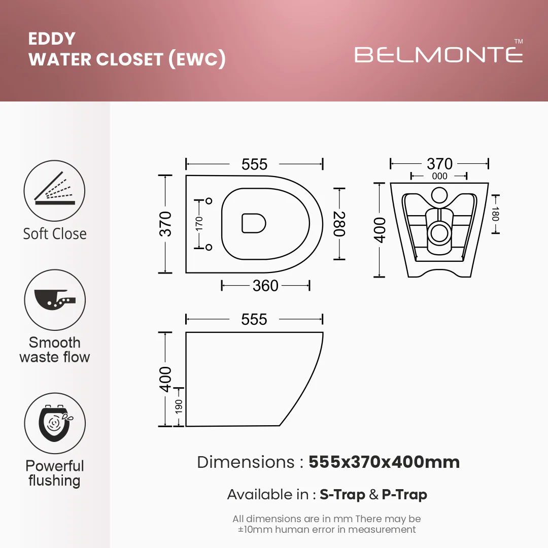 Floor Mounted Western Toilet (EWC Eddy) - Image 4