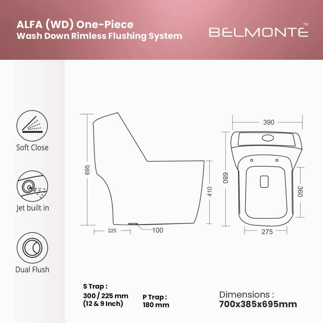 One Piece Water Closet (Alfa-WD) - Image 7