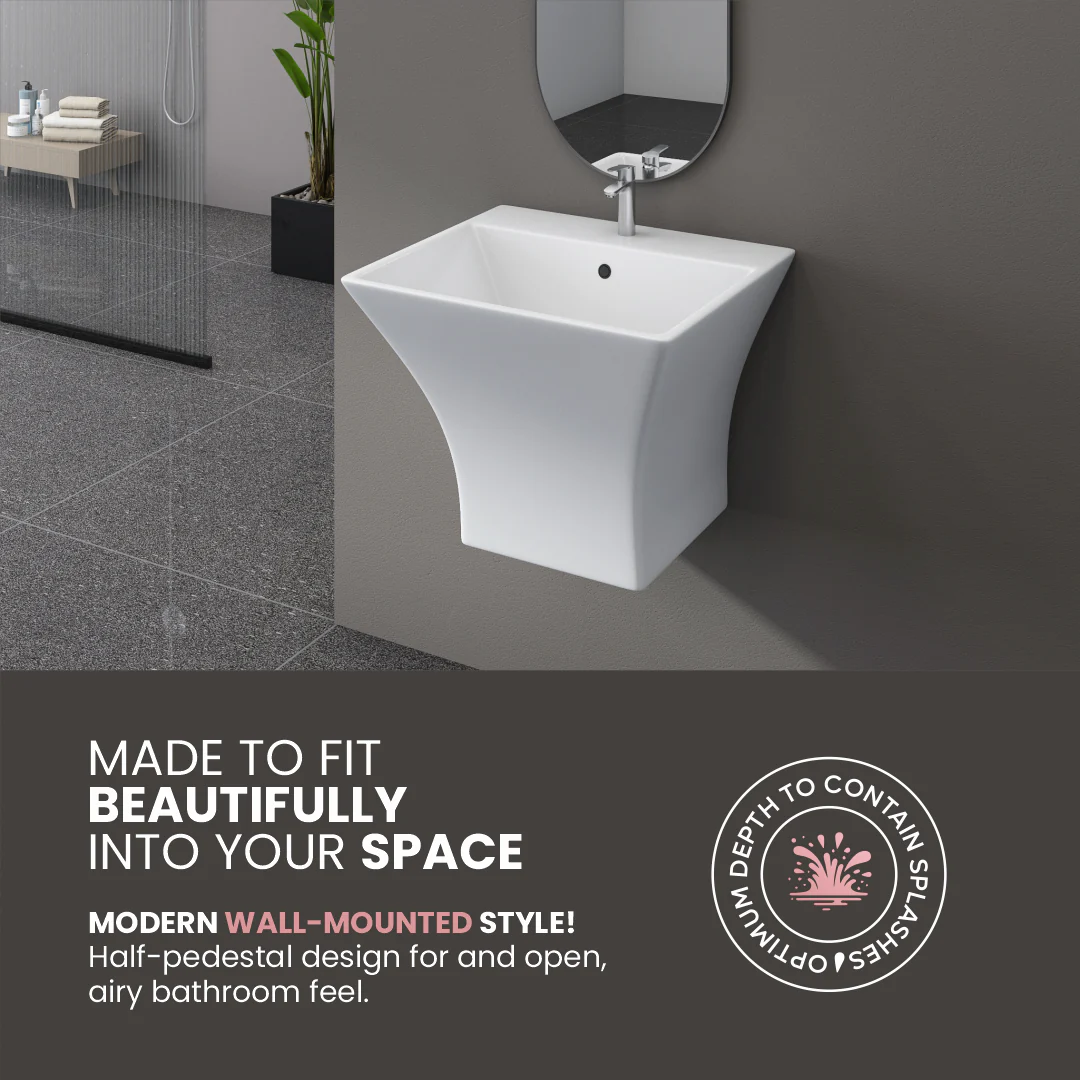 Single Piece Half Basin (Cubix) - Image 6