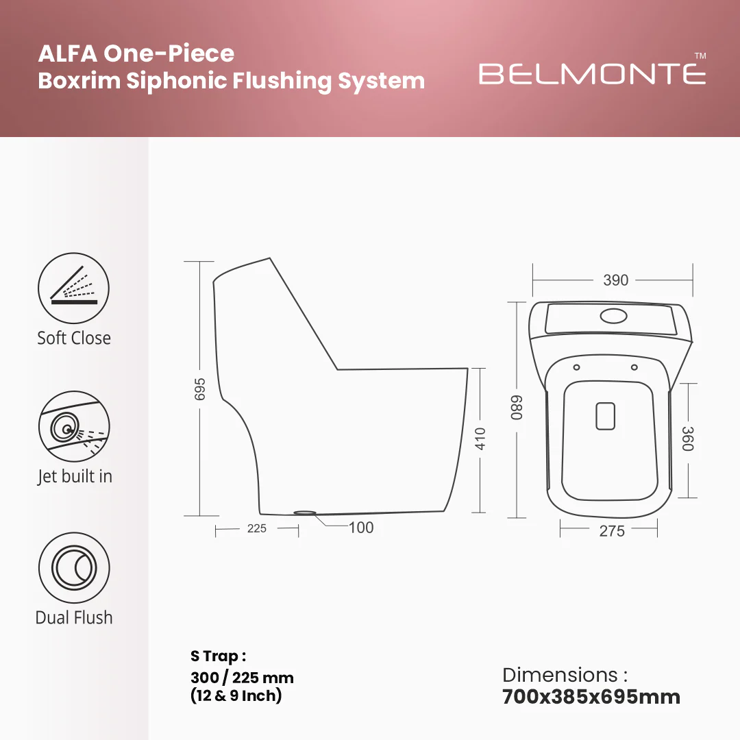 Single Piece Water Closet (Alfa) - Image 4