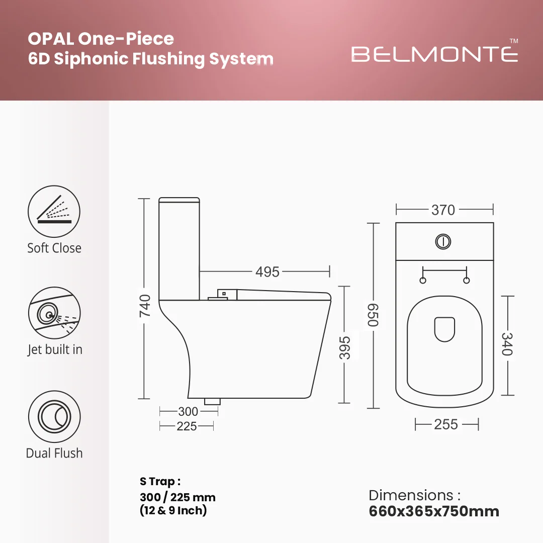 Single Piece Water Closet (Opal) - Image 3