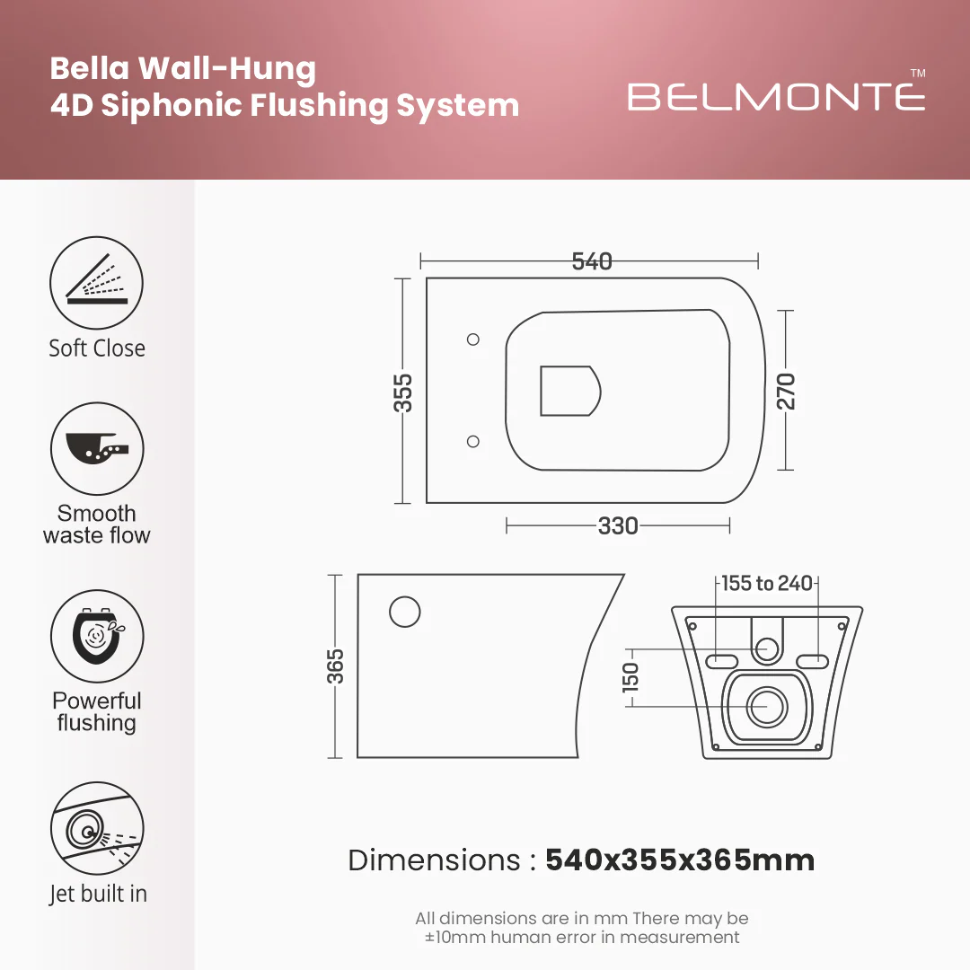 Wall Hung Toilet (Bella) - Image 3