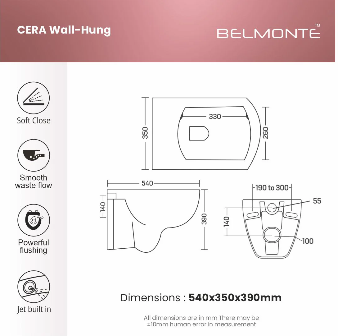 Wall Hung Toilet (Cera) - Image 3