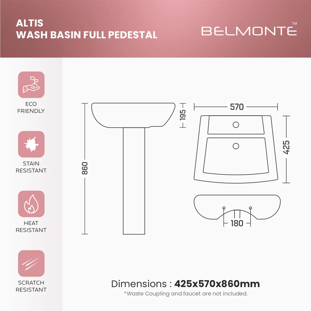 Wash Basin Pedestal Set (Altis) - Image 7